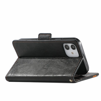 For iPhone 13 CaseNeo Business Splicing Dual Magnetic Buckle Horizontal Flip PU Leather Case with Holder & Card Slots & Wallet (Black) by buy2fix