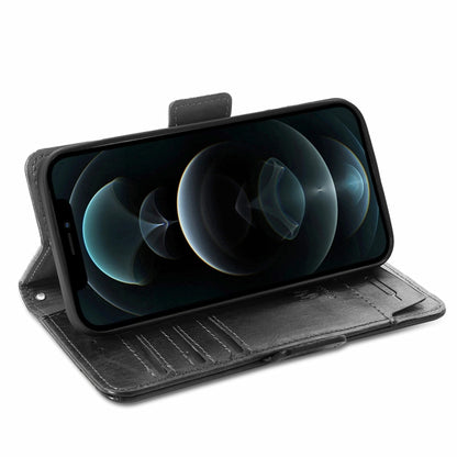 For iPhone 13 CaseNeo Business Splicing Dual Magnetic Buckle Horizontal Flip PU Leather Case with Holder & Card Slots & Wallet (Black) by buy2fix