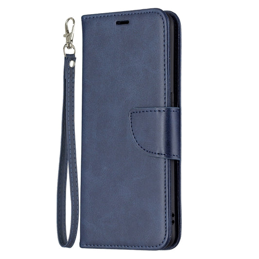 For OPPO Reno5 5G Retro Lambskin Texture Pure Color Horizontal Flip PU Leather Case with Holder & Card Slots & Wallet & Lanyard(Blue) by buy2fix