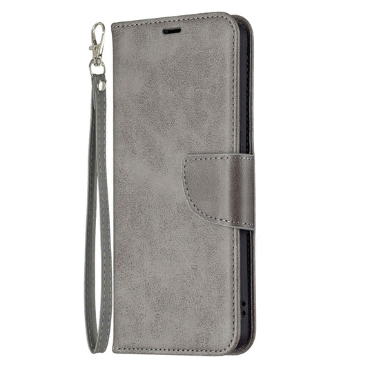 For OPPO Reno6 5G Retro Lambskin Texture Pure Color Horizontal Flip PU Leather Case with Holder & Card Slots & Wallet & Lanyard(Grey) by buy2fix