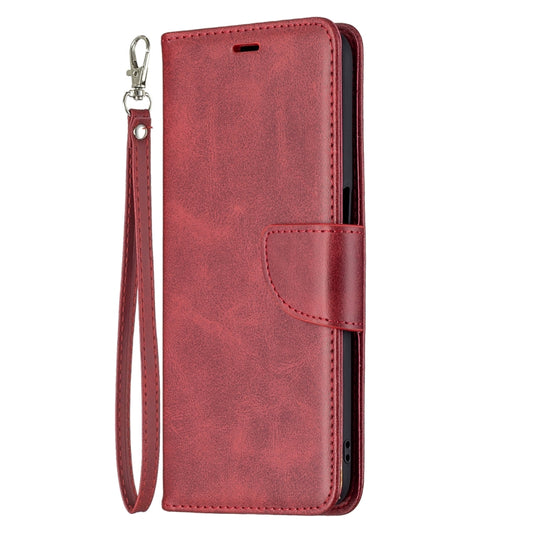 For OPPO Realme 8 5G/Realme V13 5G Retro Lambskin Texture Pure Color Horizontal Flip PU Leather Case with Holder & Card Slots & Wallet & Lanyard(Red) by buy2fix
