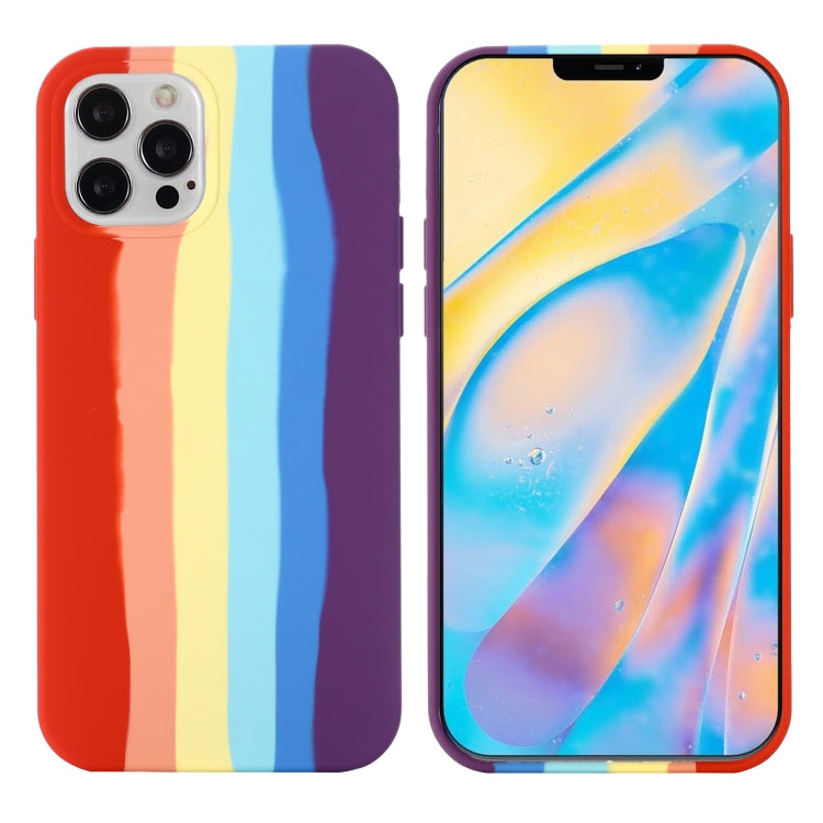 For iPhone 13 Rainbow Liquid Silicone Shockproof Full Coverage Protective Case(Red) - iPhone 13 Cases by buy2fix | Online Shopping UK | buy2fix