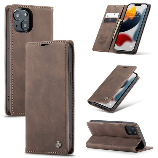 For iPhone 13 mini CaseMe-013 Multifunctional Retro Frosted Horizontal Flip Leather Case with Card Slot & Holder & Wallet (Coffee) - iPhone 13 mini Cases by CaseMe | Online Shopping UK | buy2fix