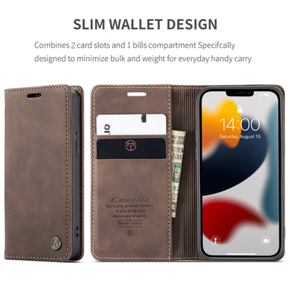 For iPhone 13 mini CaseMe-013 Multifunctional Retro Frosted Horizontal Flip Leather Case with Card Slot & Holder & Wallet (Coffee) - iPhone 13 mini Cases by CaseMe | Online Shopping UK | buy2fix