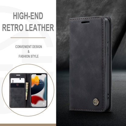 For iPhone 13 CaseMe-013 Multifunctional Retro Frosted Horizontal Flip Leather Case with Card Slot & Holder & Wallet(Black) - iPhone 13 Cases by CaseMe | Online Shopping UK | buy2fix