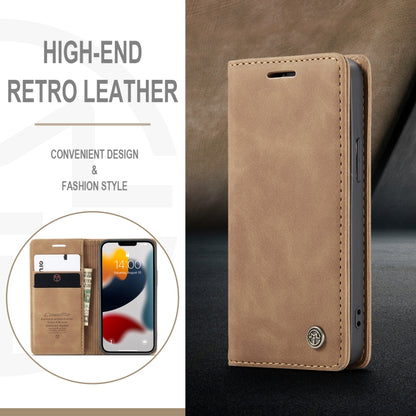 For iPhone 13 CaseMe-013 Multifunctional Retro Frosted Horizontal Flip Leather Case with Card Slot & Holder & Wallet(Brown) - iPhone 13 Cases by CaseMe | Online Shopping UK | buy2fix