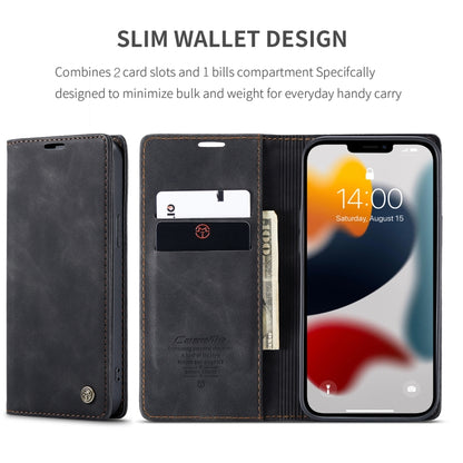 For iPhone 13 Pro CaseMe-013 Multifunctional Retro Frosted Horizontal Flip Leather Case with Card Slot & Holder & Wallet (Black) - iPhone 13 Pro Cases by CaseMe | Online Shopping UK | buy2fix