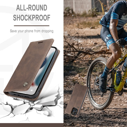 For iPhone 13 Pro CaseMe-013 Multifunctional Retro Frosted Horizontal Flip Leather Case with Card Slot & Holder & Wallet (Coffee) by CaseMe