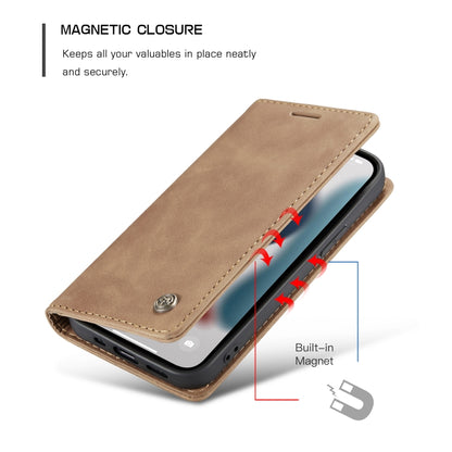 For iPhone 13 Pro CaseMe-013 Multifunctional Retro Frosted Horizontal Flip Leather Case with Card Slot & Holder & Wallet (Brown) by CaseMe