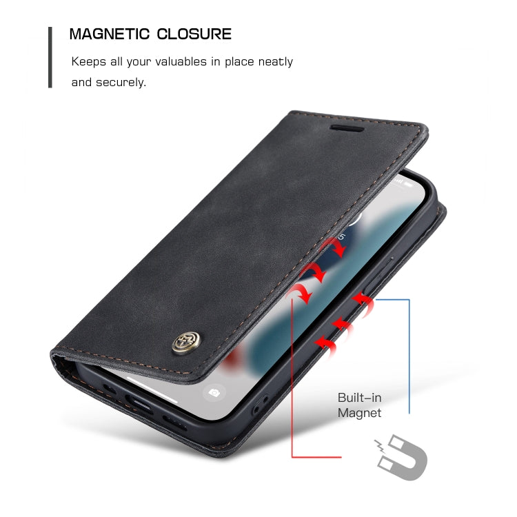 For iPhone 13 Pro Max CaseMe-013 Multifunctional Retro Frosted Horizontal Flip Leather Case with Card Slot & Holder & Wallet (Black) - iPhone 13 Pro Max Cases by CaseMe | Online Shopping UK | buy2fix