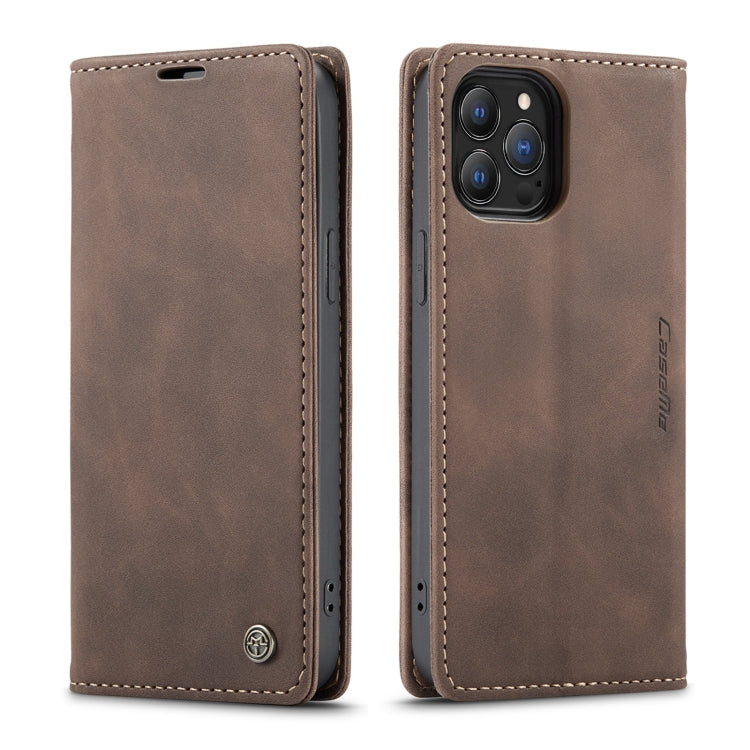 For iPhone 13 Pro Max CaseMe-013 Multifunctional Retro Frosted Horizontal Flip Leather Case with Card Slot & Holder & Wallet (Coffee) - iPhone 13 Pro Max Cases by CaseMe | Online Shopping UK | buy2fix