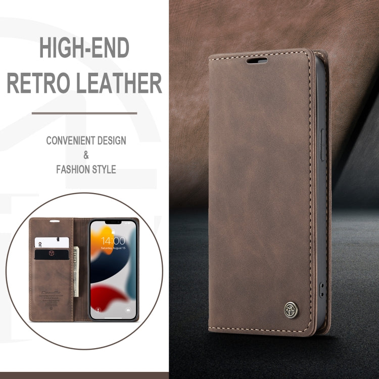 For iPhone 13 Pro Max CaseMe-013 Multifunctional Retro Frosted Horizontal Flip Leather Case with Card Slot & Holder & Wallet (Coffee) - iPhone 13 Pro Max Cases by CaseMe | Online Shopping UK | buy2fix