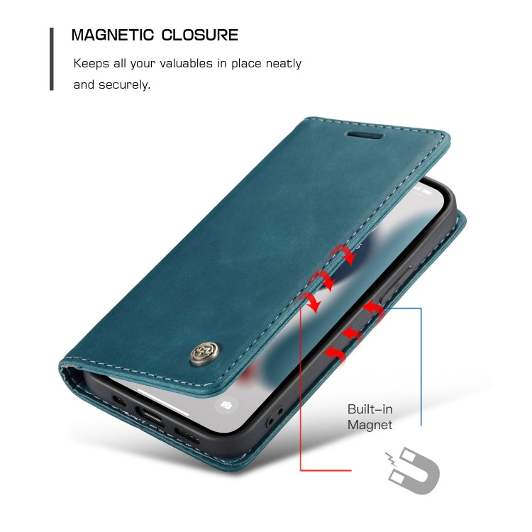 For iPhone 13 Pro Max CaseMe-013 Multifunctional Retro Frosted Horizontal Flip Leather Case with Card Slot & Holder & Wallet (Blue) - iPhone 13 Pro Max Cases by CaseMe | Online Shopping UK | buy2fix