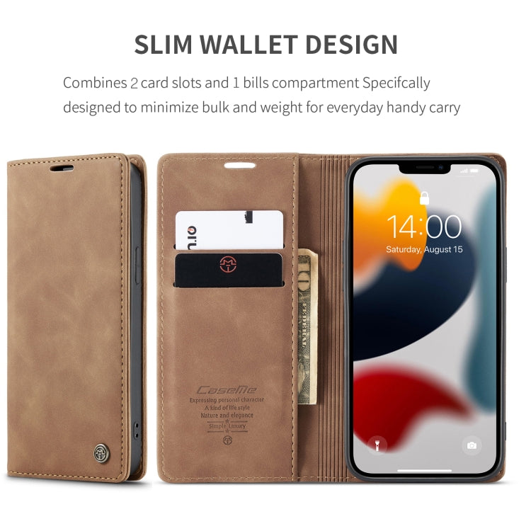 For iPhone 13 Pro Max CaseMe-013 Multifunctional Retro Frosted Horizontal Flip Leather Case with Card Slot & Holder & Wallet (Brown) - iPhone 13 Pro Max Cases by CaseMe | Online Shopping UK | buy2fix