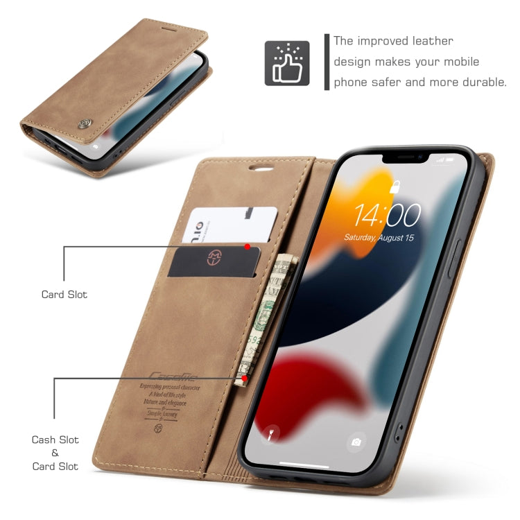 For iPhone 13 Pro Max CaseMe-013 Multifunctional Retro Frosted Horizontal Flip Leather Case with Card Slot & Holder & Wallet (Brown) - iPhone 13 Pro Max Cases by CaseMe | Online Shopping UK | buy2fix
