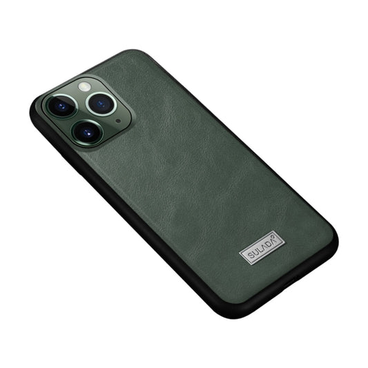 For iPhone 11 SULADA Shockproof TPU + Handmade Leather Protective Case(Green) by SULADA