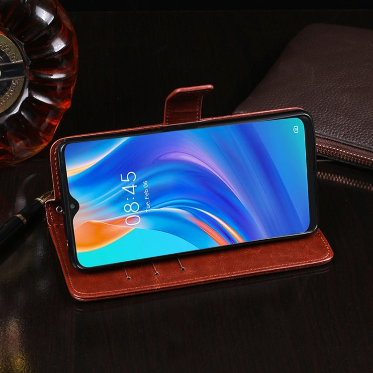 idewei Crazy Horse Texture Horizontal Flip Leather Case with Holder & Card Slots & Wallet For Tecno Spark 7P(Rose Red) by idewei