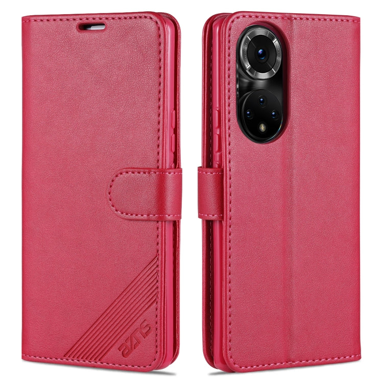 AZNS Sheepskin Texture Horizontal Flip Leather Case with Holder & Card Slots & Wallet For Honor 50(Red) - Honor Cases by AZNS | Online Shopping UK | buy2fix