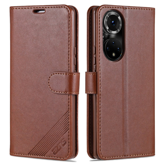 AZNS Sheepskin Texture Horizontal Flip Leather Case with Holder & Card Slots & Wallet For Honor 50(Brown)
