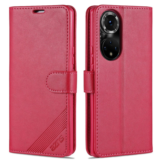 AZNS Sheepskin Texture Horizontal Flip Leather Case with Holder & Card Slots & Wallet For Honor 50 Pro(Red)