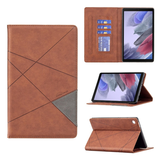 For Samsung Galaxy Tab A7 Lite SM-T220/SM-T225 Rhombus Texture Horizontal Flip Magnetic Leather Case with Holder & Card Slots(Brown) - Tab A7 Lite T220 / T225 by buy2fix | Online Shopping UK | buy2fix