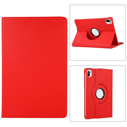 For Xiaomi Pad 5 Pro / Pad 5  360 Degree Rotation Litchi Texture Flip Leather Case with Holder(Red) - More Tablet Cases by buy2fix | Online Shopping UK | buy2fix