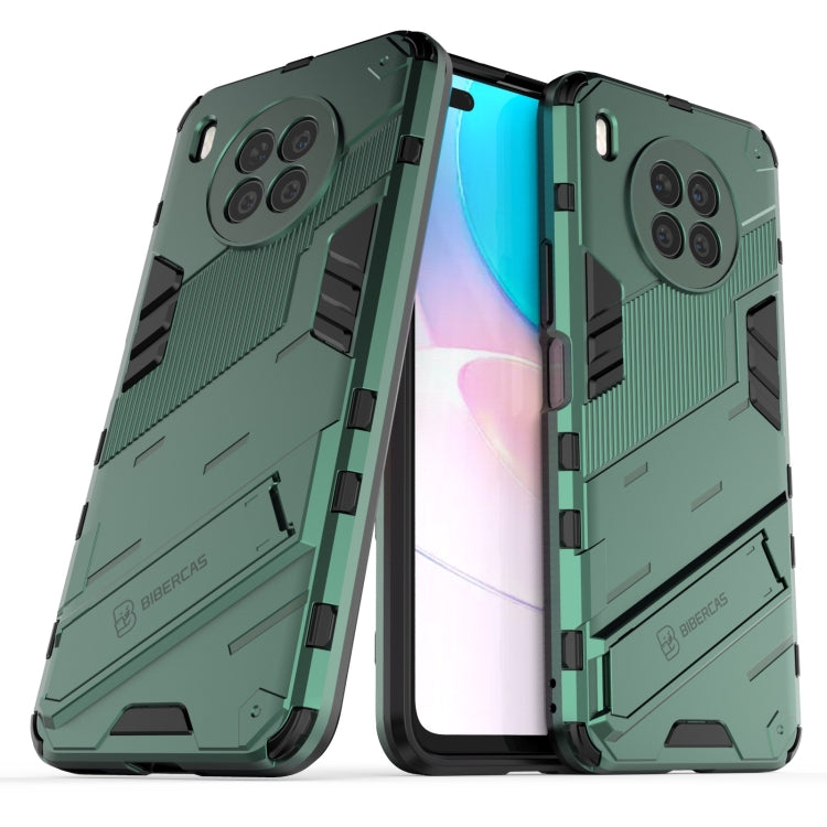 For Huawei nova 8i Foreign Version Punk Armor 2 in 1 PC + TPU Shockproof Case with Invisible Holder(Green) - Huawei Cases by buy2fix | Online Shopping UK | buy2fix