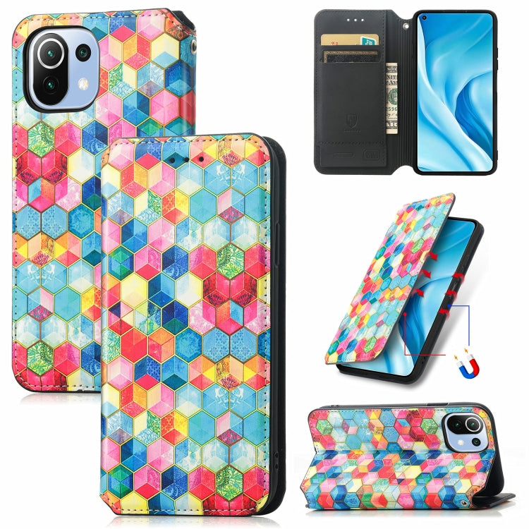 For Xiaomi Mi 11 Lite Colorful Magnetic Horizontal Flip PU Leather Case with Holder & Card Slot & Wallet(Magic Space) - Xiaomi Cases by buy2fix | Online Shopping UK | buy2fix