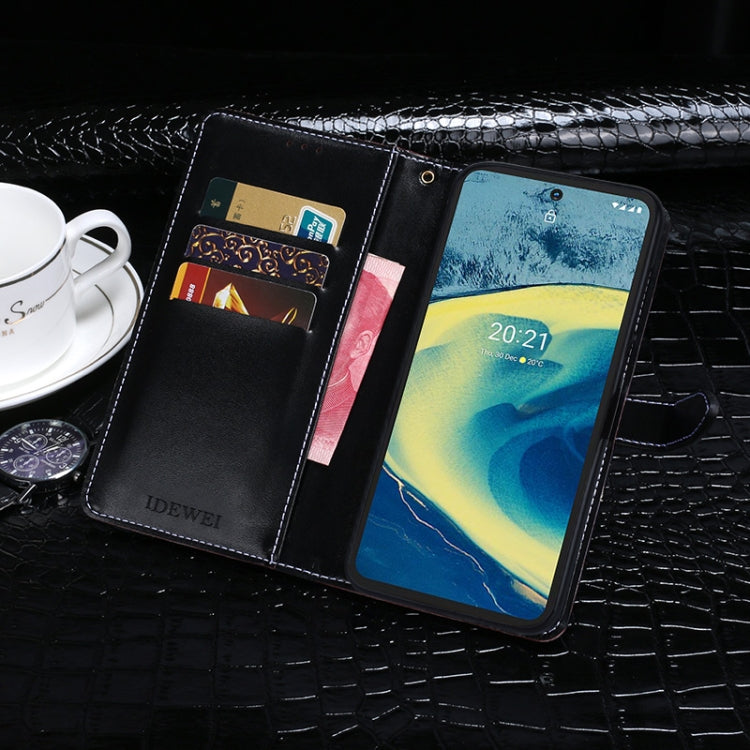 For Nokia XR20 idewei Crocodile Texture Horizontal Flip Leather Case with Holder & Card Slots & Wallet(Dark Blue) - Nokia Cases by idewei | Online Shopping UK | buy2fix