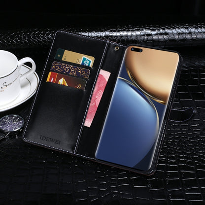 For Honor Magic3 Pro idewei Crocodile Texture Horizontal Flip Leather Case with Holder & Card Slots & Wallet(Black) - Honor Cases by idewei | Online Shopping UK | buy2fix