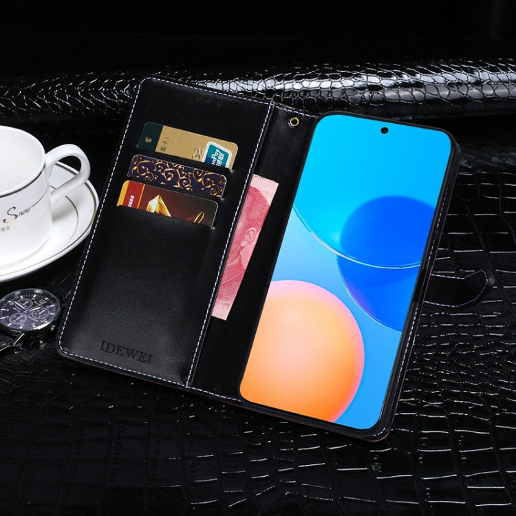 For Honor Play 5T Pro idewei Crocodile Texture Horizontal Flip Leather Case with Holder & Card Slots & Wallet(Dark Blue) - Honor Cases by idewei | Online Shopping UK | buy2fix