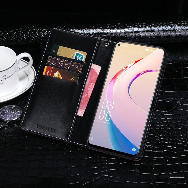 For Oukitel C21 Pro idewei Crocodile Texture Horizontal Flip Leather Case with Holder & Card Slots & Wallet(Black) - More Brand by idewei | Online Shopping UK | buy2fix