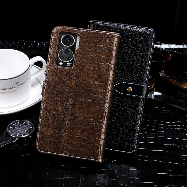 For ZTE Axon 30 5G idewei Crocodile Texture Horizontal Flip Leather Case with Holder & Card Slots & Wallet(Black) - ZTE Cases by idewei | Online Shopping UK | buy2fix
