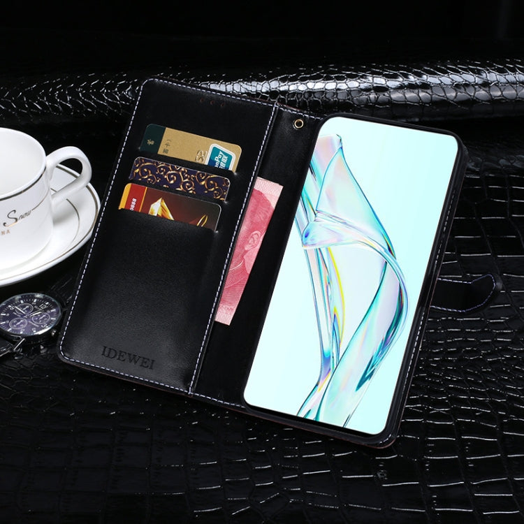 For ZTE Axon 30 5G idewei Crocodile Texture Horizontal Flip Leather Case with Holder & Card Slots & Wallet(Black) - ZTE Cases by idewei | Online Shopping UK | buy2fix