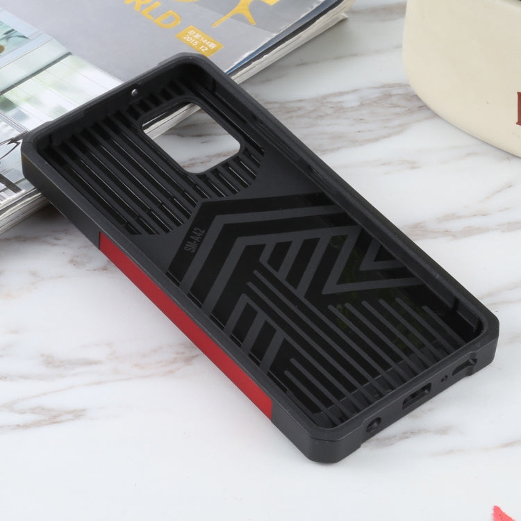 For Samsung Galaxy A42 5G Sliding Camera Cover Design PC + TPU Shockproof Case with Ring Holder & Card Slot(Red) by buy2fix