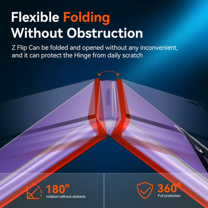 For Samsung Galaxy Z Flip3 5G Simple All-inclusive Clear Crystal PC +TPU Shockproof Case(Red) by buy2fix