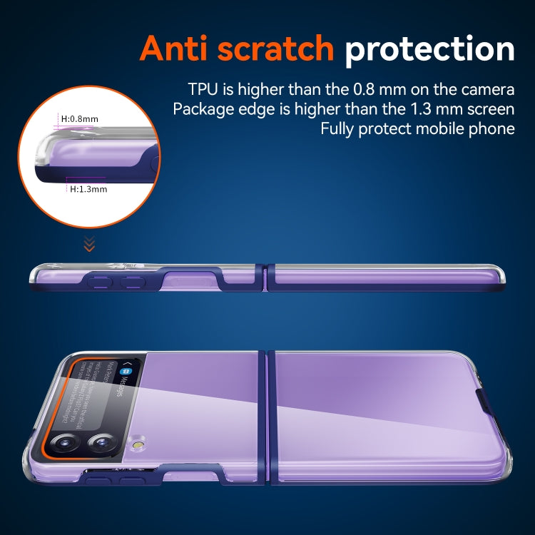 For Samsung Galaxy Z Flip3 5G Simple All-inclusive Clear Crystal PC +TPU Shockproof Case(Blue) by buy2fix
