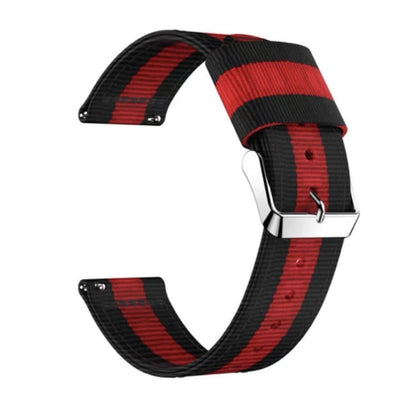 For Samsung Galaxy Watch4 40/44mm & Watch4 Classic 42/46mm Split Nylon Watch Band(Black Red) - Watch Bands by buy2fix | Online Shopping UK | buy2fix