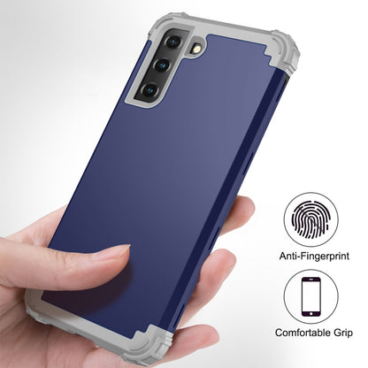 For Samsung Galaxy S21 5G 3 in 1 Shockproof PC + Silicone Protective Case(Navy Blue + Grey) - Galaxy S21 5G Cases by buy2fix | Online Shopping UK | buy2fix
