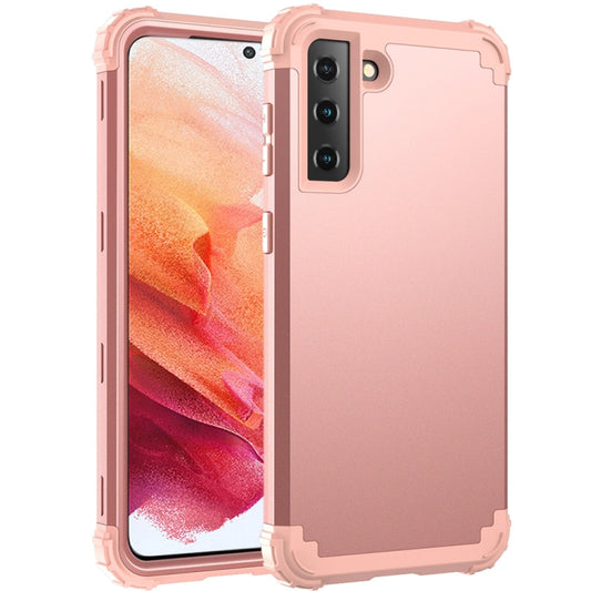 For Samsung Galaxy S21 5G 3 in 1 Shockproof PC + Silicone Protective Case(Rose Gold) - Galaxy S21 5G Cases by buy2fix | Online Shopping UK | buy2fix