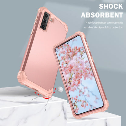 For Samsung Galaxy S21 5G 3 in 1 Shockproof PC + Silicone Protective Case(Rose Gold) - Galaxy S21 5G Cases by buy2fix | Online Shopping UK | buy2fix