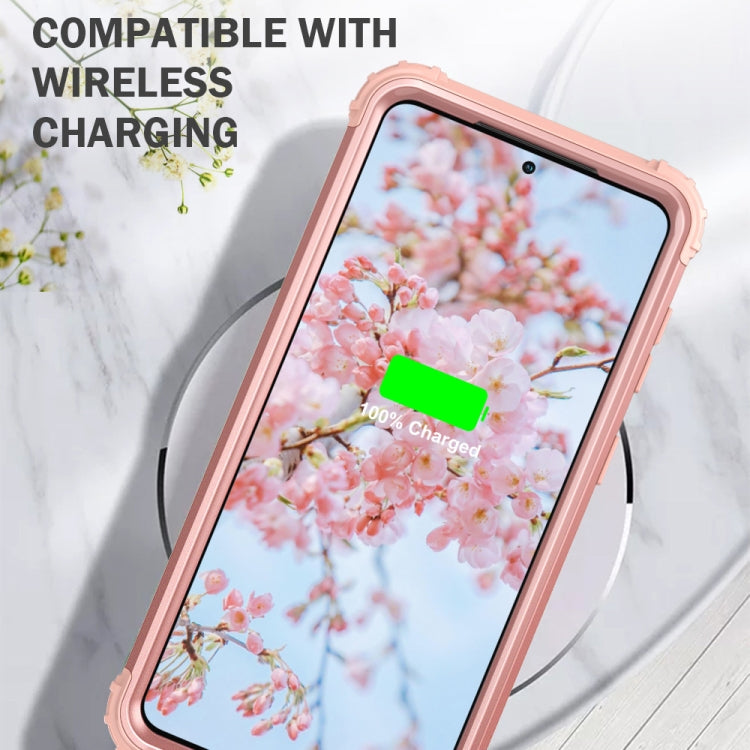 For Samsung Galaxy S21 5G 3 in 1 Shockproof PC + Silicone Protective Case(Rose Gold) - Galaxy S21 5G Cases by buy2fix | Online Shopping UK | buy2fix