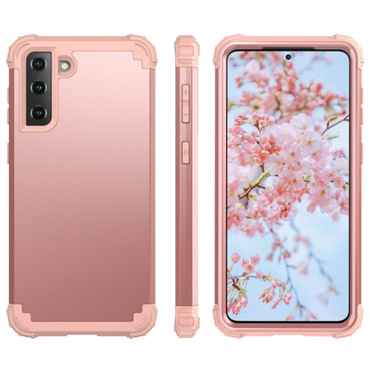 For Samsung Galaxy S21 Ultra 5G 3 in 1 Shockproof PC + Silicone Protective Case(Rose Gold) - Galaxy S21 Ultra 5G Cases by buy2fix | Online Shopping UK | buy2fix