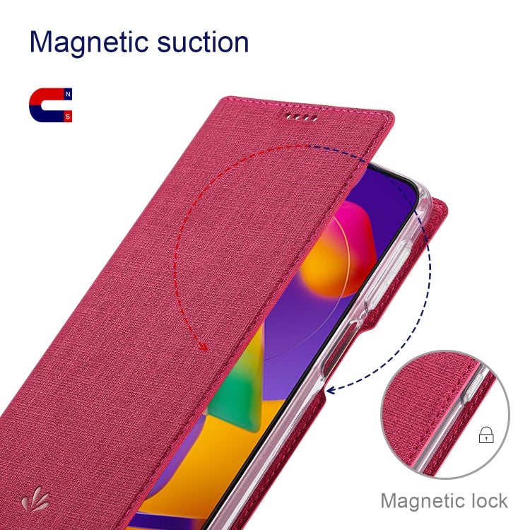 For Samsung Galaxy A22 5G ViLi DMX Series Shockproof TPU + PU Leather Magnetic Attraction Horizontal Flip Case with Card Slot & Holder(Rose Red) - Galaxy Phone Cases by ViLi | Online Shopping UK | buy2fix