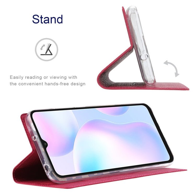 For Samsung Galaxy A22 5G ViLi DMX Series Shockproof TPU + PU Leather Magnetic Attraction Horizontal Flip Case with Card Slot & Holder(Rose Red) - Galaxy Phone Cases by ViLi | Online Shopping UK | buy2fix