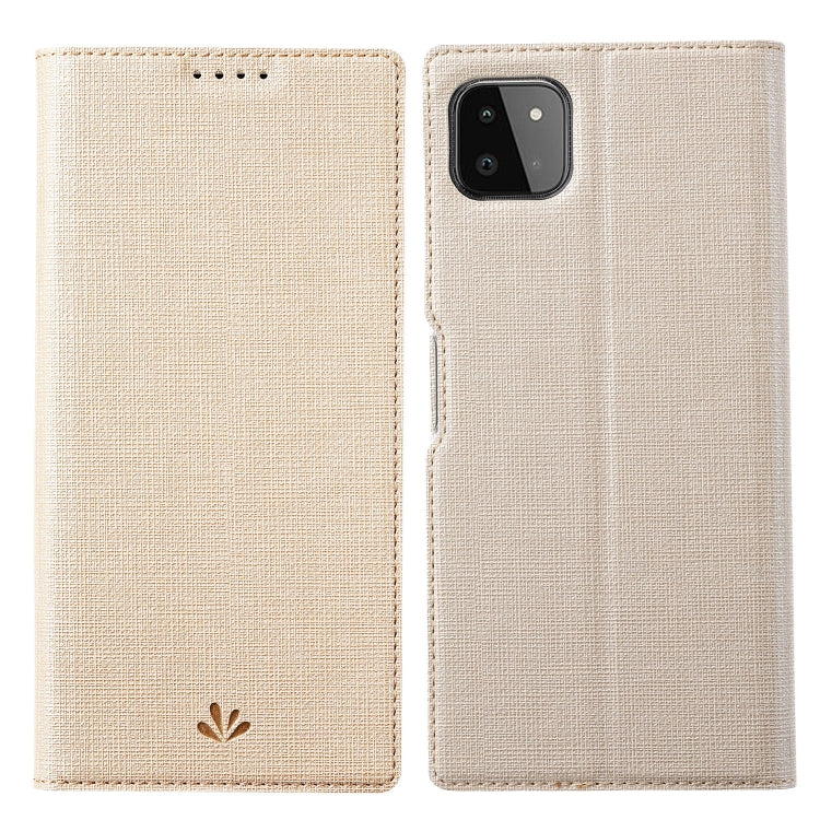 For Samsung Galaxy A22 5G ViLi DMX Series Shockproof TPU + PU Leather Magnetic Attraction Horizontal Flip Case with Card Slot & Holder(Gold) - Galaxy Phone Cases by ViLi | Online Shopping UK | buy2fix