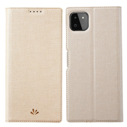 For Samsung Galaxy A22 5G ViLi DMX Series Shockproof TPU + PU Leather Magnetic Attraction Horizontal Flip Case with Card Slot & Holder(Gold) - Galaxy Phone Cases by ViLi | Online Shopping UK | buy2fix