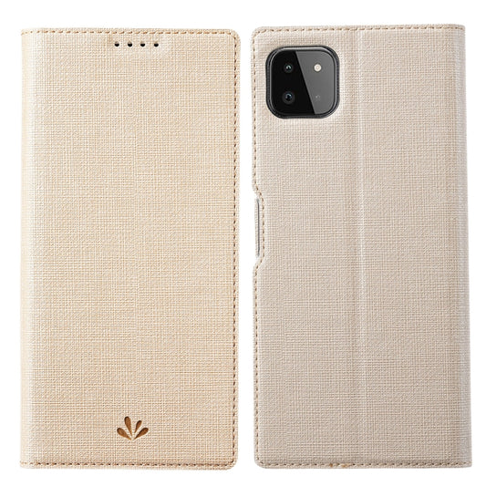 For Samsung Galaxy A22 5G ViLi DMX Series Shockproof TPU + PU Leather Magnetic Attraction Horizontal Flip Case with Card Slot & Holder(Gold) - Galaxy Phone Cases by ViLi | Online Shopping UK | buy2fix