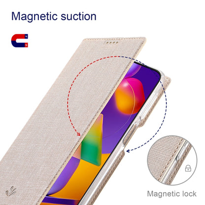 For Samsung Galaxy A22 5G ViLi DMX Series Shockproof TPU + PU Leather Magnetic Attraction Horizontal Flip Case with Card Slot & Holder(Gold) - Galaxy Phone Cases by ViLi | Online Shopping UK | buy2fix