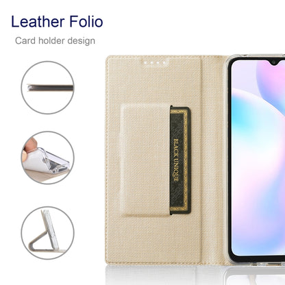 For Samsung Galaxy A22 5G ViLi DMX Series Shockproof TPU + PU Leather Magnetic Attraction Horizontal Flip Case with Card Slot & Holder(Gold) - Galaxy Phone Cases by ViLi | Online Shopping UK | buy2fix